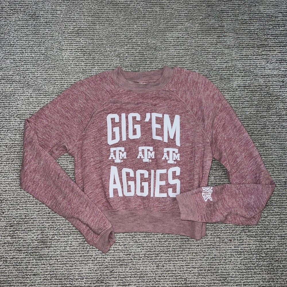 Texas A&M Cropped Crewneck Sweater